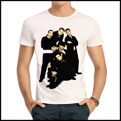 后街男孩白色短袖乐队T恤衫