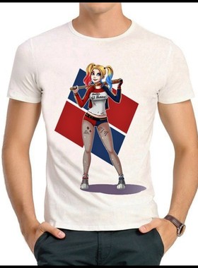 Suicide Squad T-shirt X特遣队 T恤 白色 T恤 哈莉奎因 T恤 男女