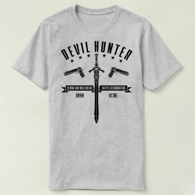 Devil Hunter DMC devil may cry鬼泣Shirt圆领 DIY定制T恤