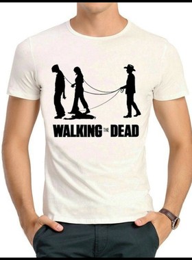 Walking Dead tshirt 美剧 行尸走肉 T恤 白色短袖 T恤 男女