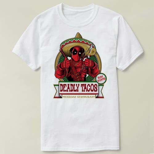 Deadpool死侍Marvel漫威Tee Shirt 定制T恤男女DEADLY TACOS
