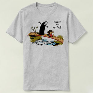 Calvin Hobbes 凯文 霍布斯 ghibli Chihiro No Face T-Shirt T恤