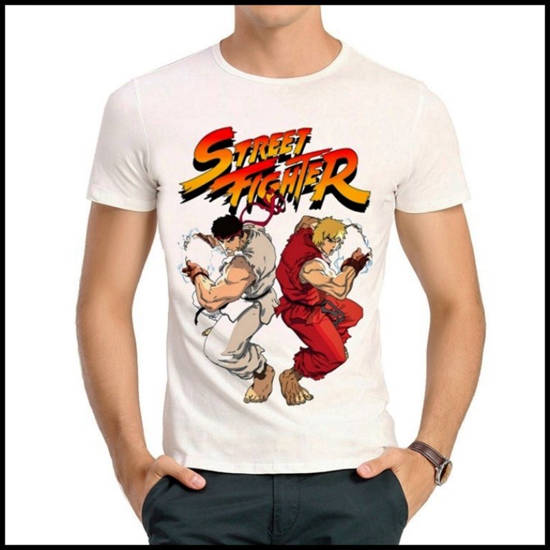 街头霸王T恤街霸T恤白色联名T恤男女 Street Fighter T-shirt