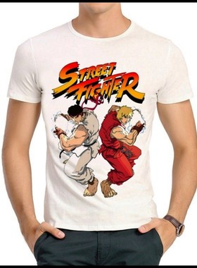 街头霸王T恤 街霸T恤 白色 联名T恤男女 Street Fighter T-shirt