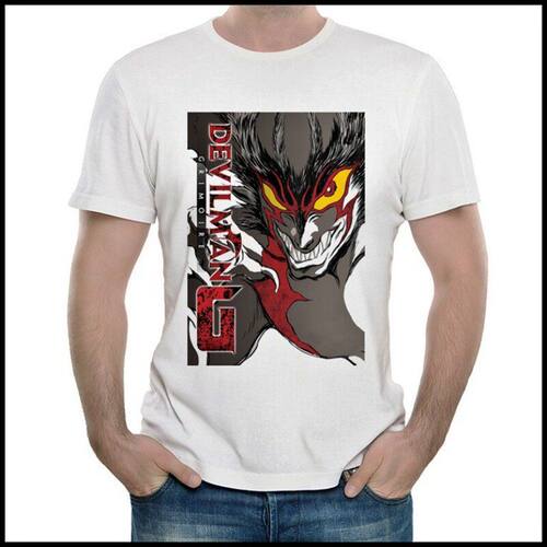 Devilman T-shirt 恶魔人 T恤 动漫 白色 短袖 恶魔人 T恤 男女