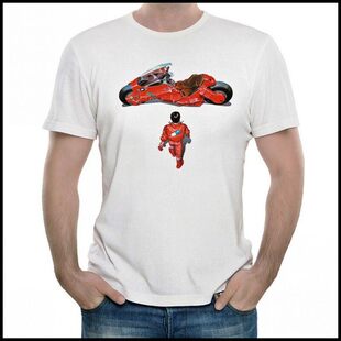 阿基拉T恤 动漫白色阿基拉短袖T恤衫卡通衣服 男女 AKIRA T-shirt