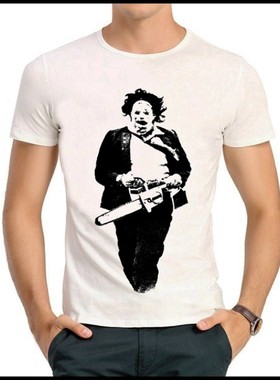 Texas Chain Saw T-shirt 德州杀人狂 T恤 白色短袖 恤 电影T恤