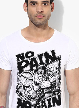 NO PAIN NO GAIN不劳无获健美健身 T-Shirt T恤 班服定制文化衫4