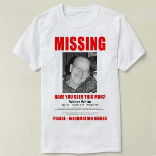 Breaking Bad Heisenberg绝命毒师walter white Tee Shirt T恤