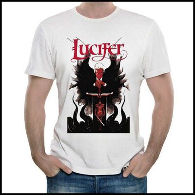 路西法T恤 潮流T恤 白色 路西法短袖 T恤 男女 Lucifer t-shirt