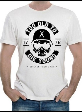 老无所惧T恤 电影T恤 白色短袖T恤 Too Old to Die Young t-shirt