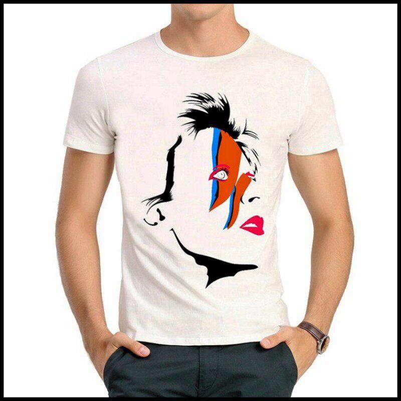 David Bowie T-shirt 大卫 鲍威 T恤 白色 短袖 鲍威 T恤 男女图片