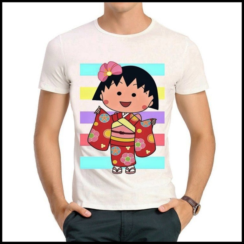 Chi-bi Maruko T-shirt 樱桃小丸子 T恤 白色 T恤 动漫 T恤 男女