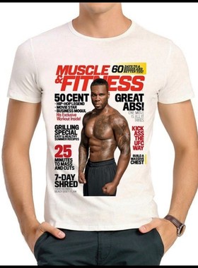 50 Cent T-shirt 美国Rap歌手 50美分 T恤 白色短袖 T恤 男女