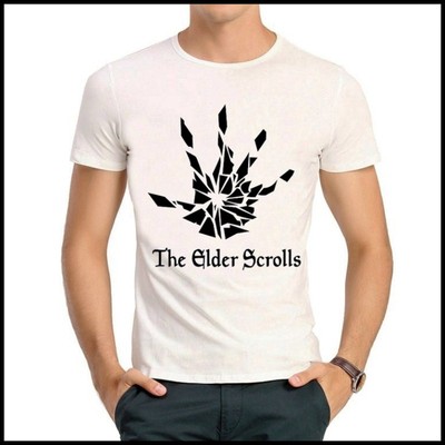 Elder Scrolls tshirt 上古卷轴 T恤 白色短袖 T恤 游戏 T恤 男