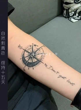 欧美拼接大爆款花臂草本半永久纹身贴果汁防水男女持久zh