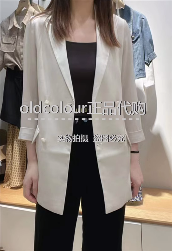 oldcolour欧珂2022秋季时尚修身长袖西装外套女GO31048873-999