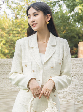 分oldcolour肌理感小香风外套女轻奢复古别致上衣BQ320401A1-799