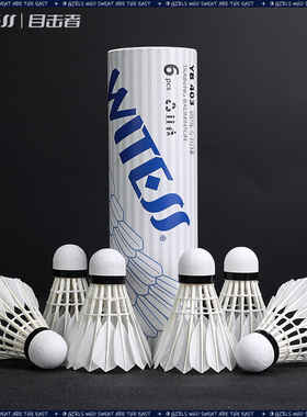 WITESS目击者羽毛球6只装耐打王不易打烂白毛室外比赛套装训练用