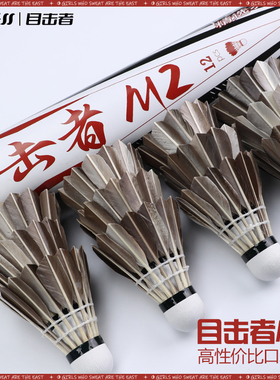 WITESS目击者羽毛球耐打12只装耐打不易烂黑色鸭毛球训练球专用M2