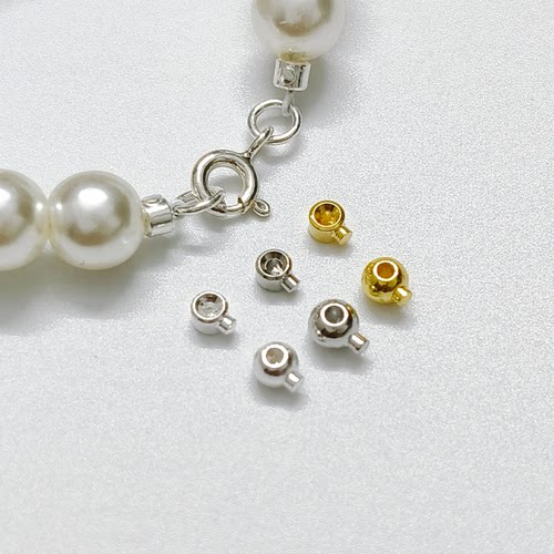 S925纯银收尾珠定位珠diy