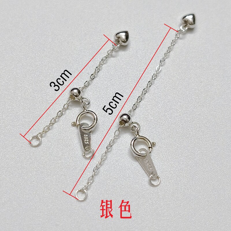 S925纯银调节抽拉式延长链尾