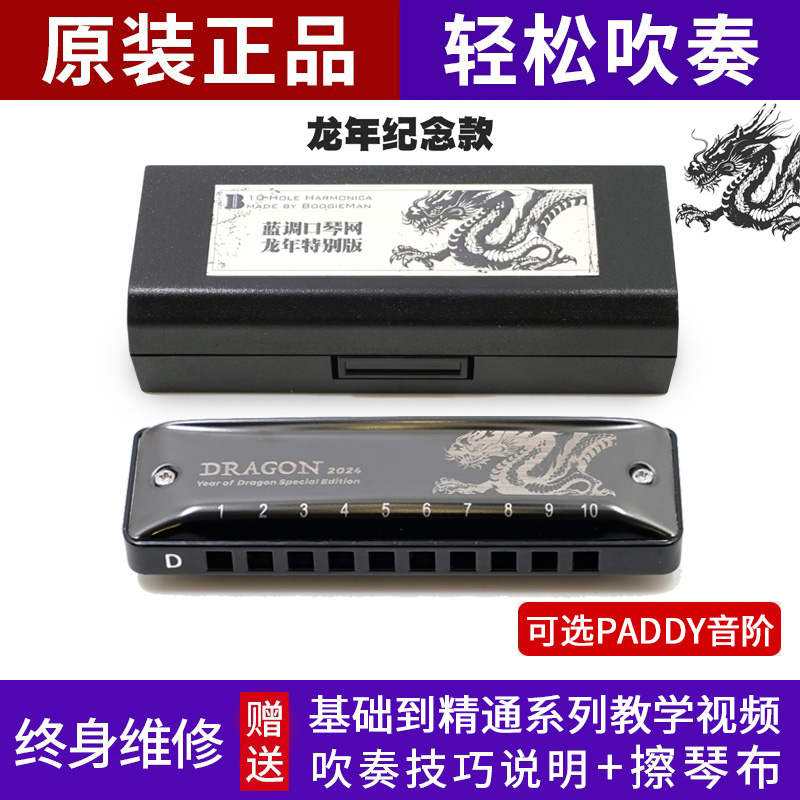 园园同款龙年纪念十孔布鲁斯口琴