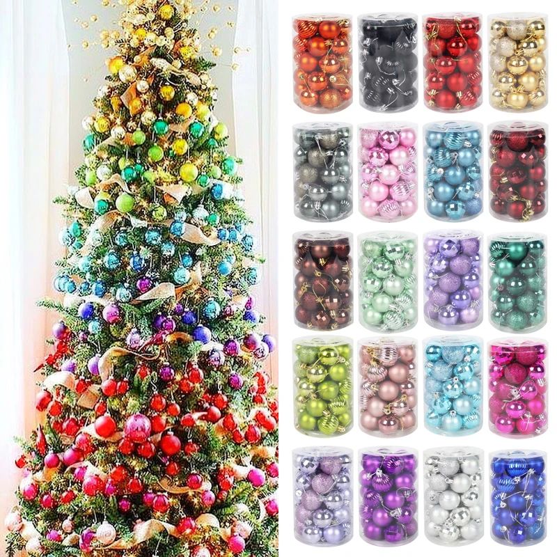 34pcs 4cm Christmas Balls Christmas Tree Decoration Ornament