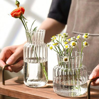 1/2/3pcs Nordic Creative Transparent Vases Glass Bottle Flow