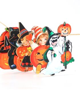 (12pcs/pack)Halloween Wooden Pendant Witch Wooden Ornament C