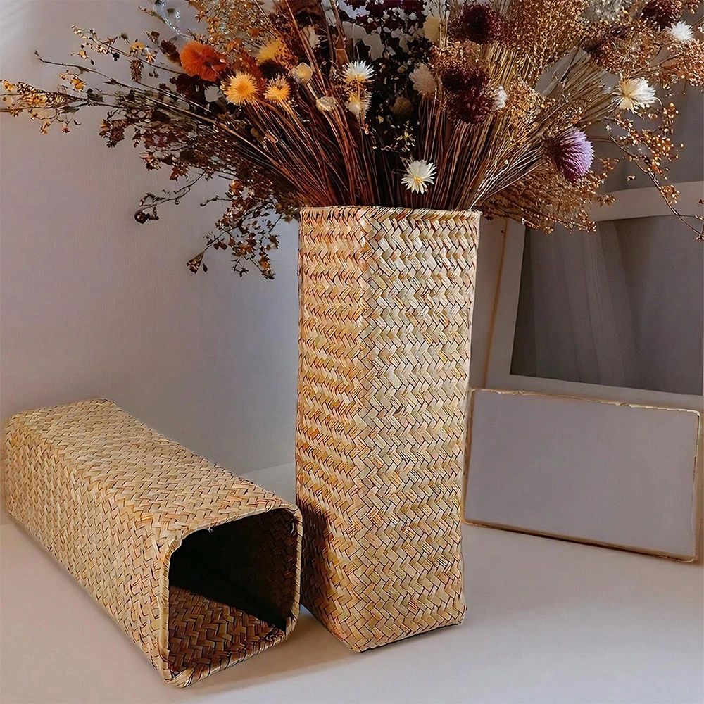 Handmade Woven Flower Vase Creative Flower Basket Weaving Ro