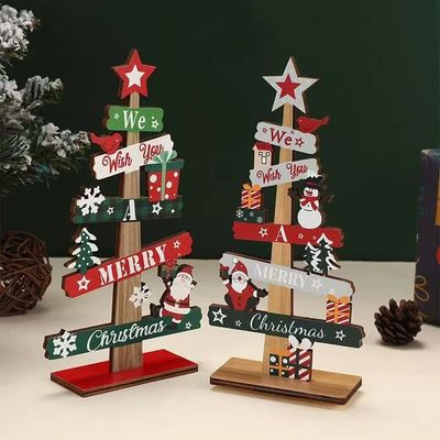 Runto 1pc Wooden Xmas Tree Ornaments Santa Claus Snowman 202