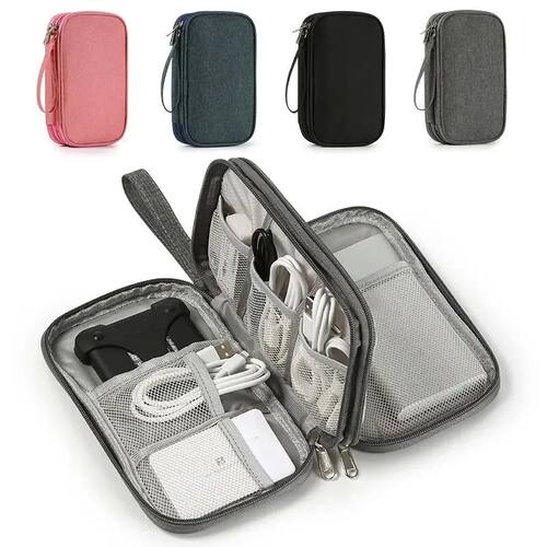 1pc Pink/Grey/Black/Navy Travel Portable Digital Product Sto