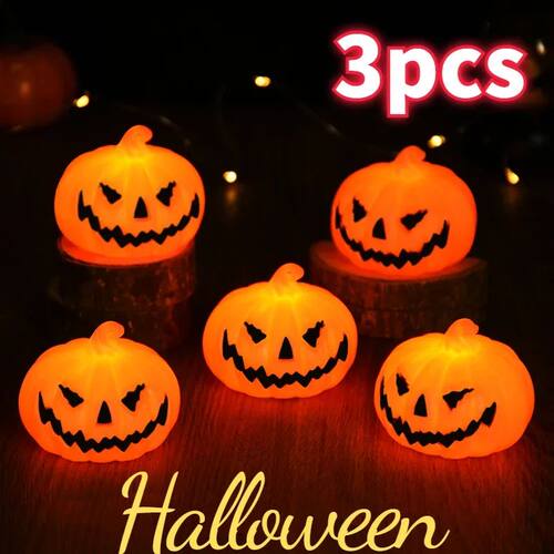 1/3Pcs Halloween Pumpkin LED Light Halloween Party Home Indo
