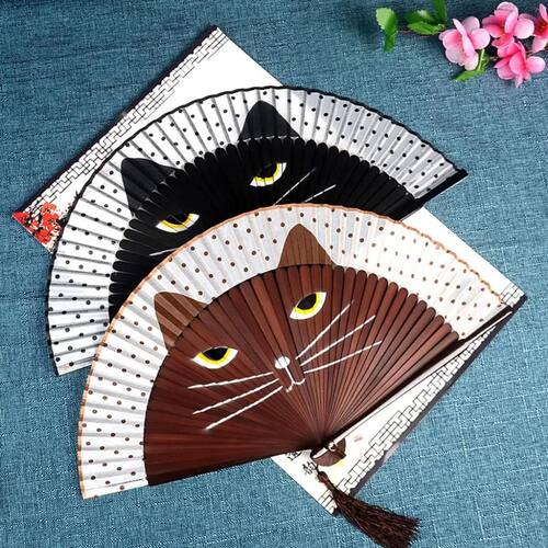 1 pcs Chinese Style Summer Gift Cat Patterns Handmade Cartoo