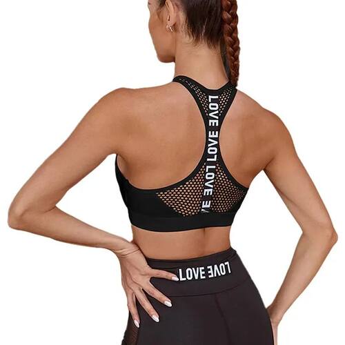 Women Sport Bra Fitness Letters Yoga Bra Cup Running Yoga Gy