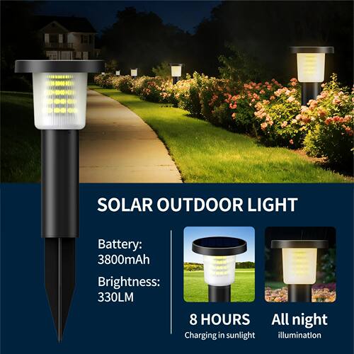 Intelamp Auto On/Off 2 Pack Outdoor Solar Pathway Lights Law