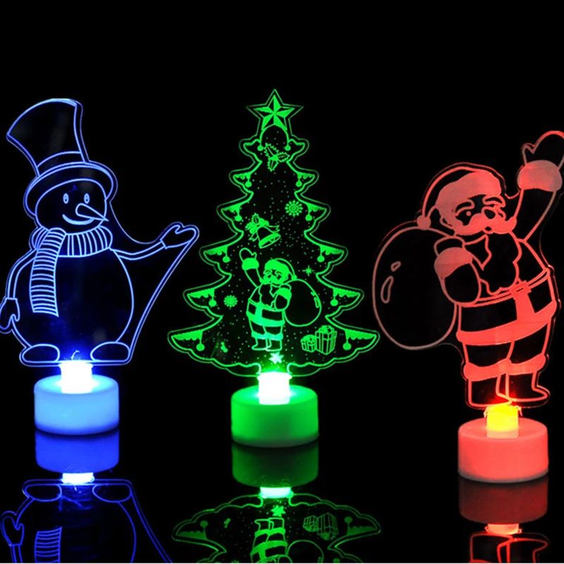 LED Mini Night Lights Colorful Flashing Lights Snowman Lamp