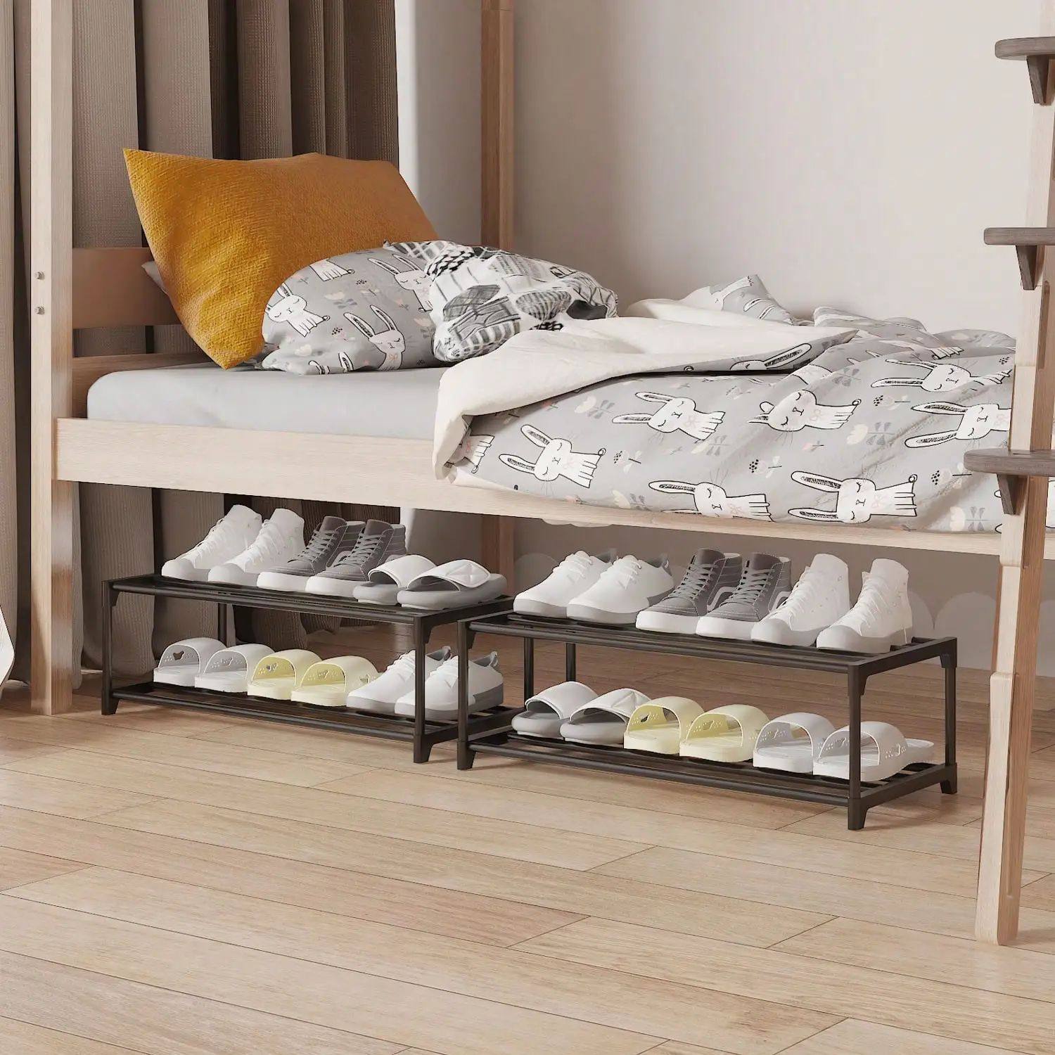 1pc Multifunctional Shoe Rack Under The Bed Removable Storag