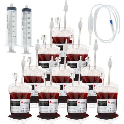400ml Halloween Blood Bags Alcohol Juice Drinking Bag Hallow