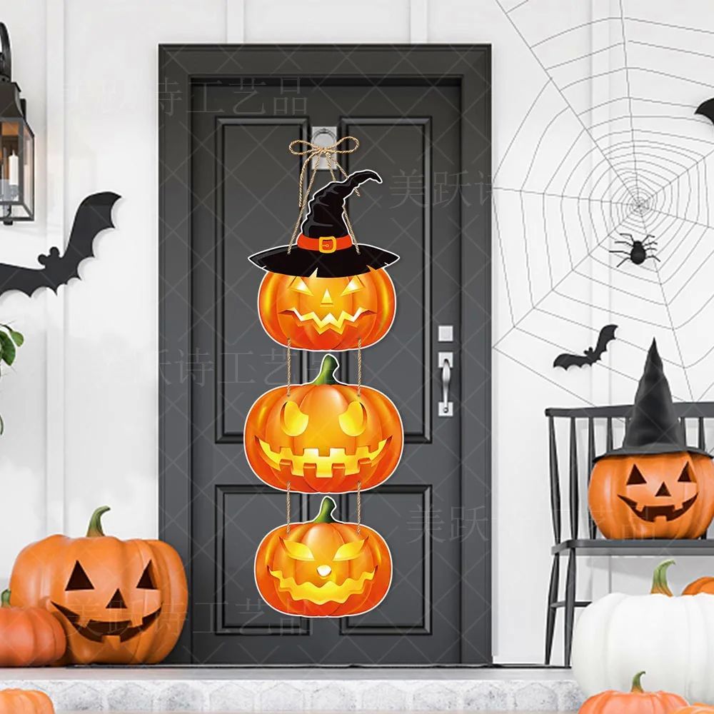 Halloween Party Decors Pumpkin Ghost Bat Door Hanging Penden