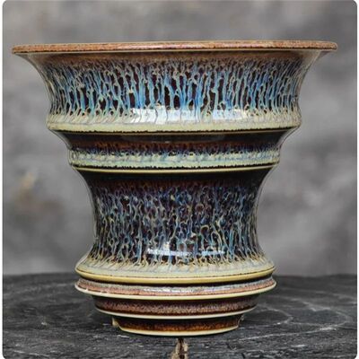 Glazed Round Blue Porcelain Root Crops Pot,Home Doecortion G