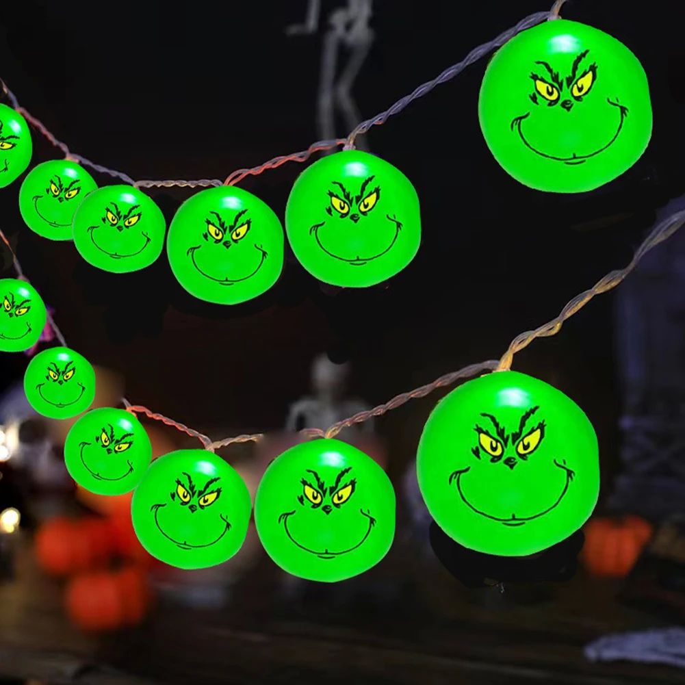 Halloween Day Decoration Party String Lights Funny Green Bal