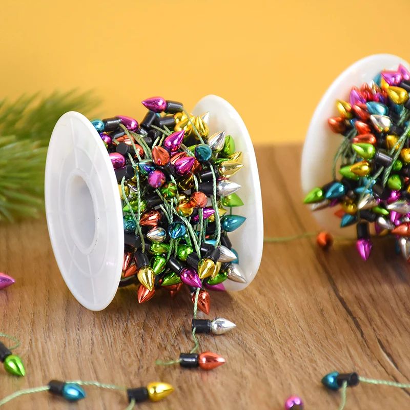 5M/roll Colorful Bulbs String Garland Christmas Home Decorat