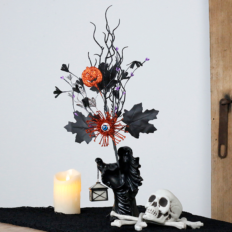 Halloween Decorations Horror Pumpkin Maple Leaf Eyes Flower