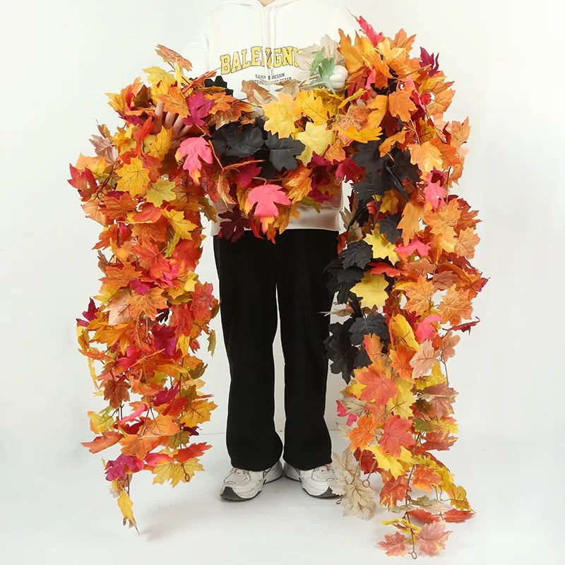 180CM Autumn Artificial Maple Leaf Fall Maple Leave Vine Wal