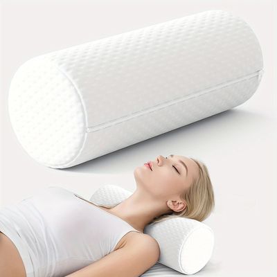 1 pcs  Round Cervical Roll Pillow with Removable Washable Co