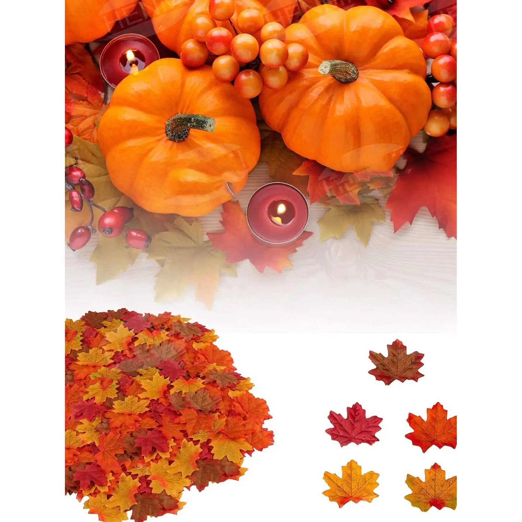 High Quality Silk Maple Leaf Halloween Festival Party Scene