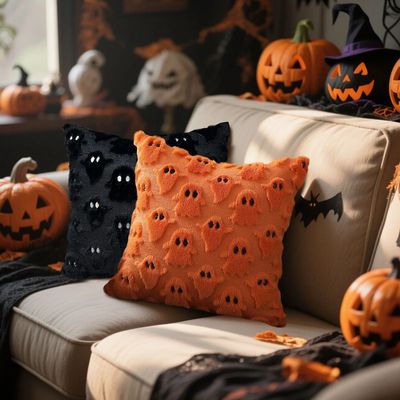 New Halloween Ghost Pillow Cover Soft Couch Cushion Case   H