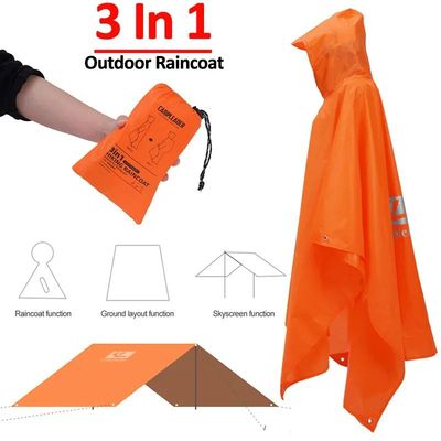 3 In 1 Outdoor Raincoat Hooded Sleeve Long Waterproof Rain P